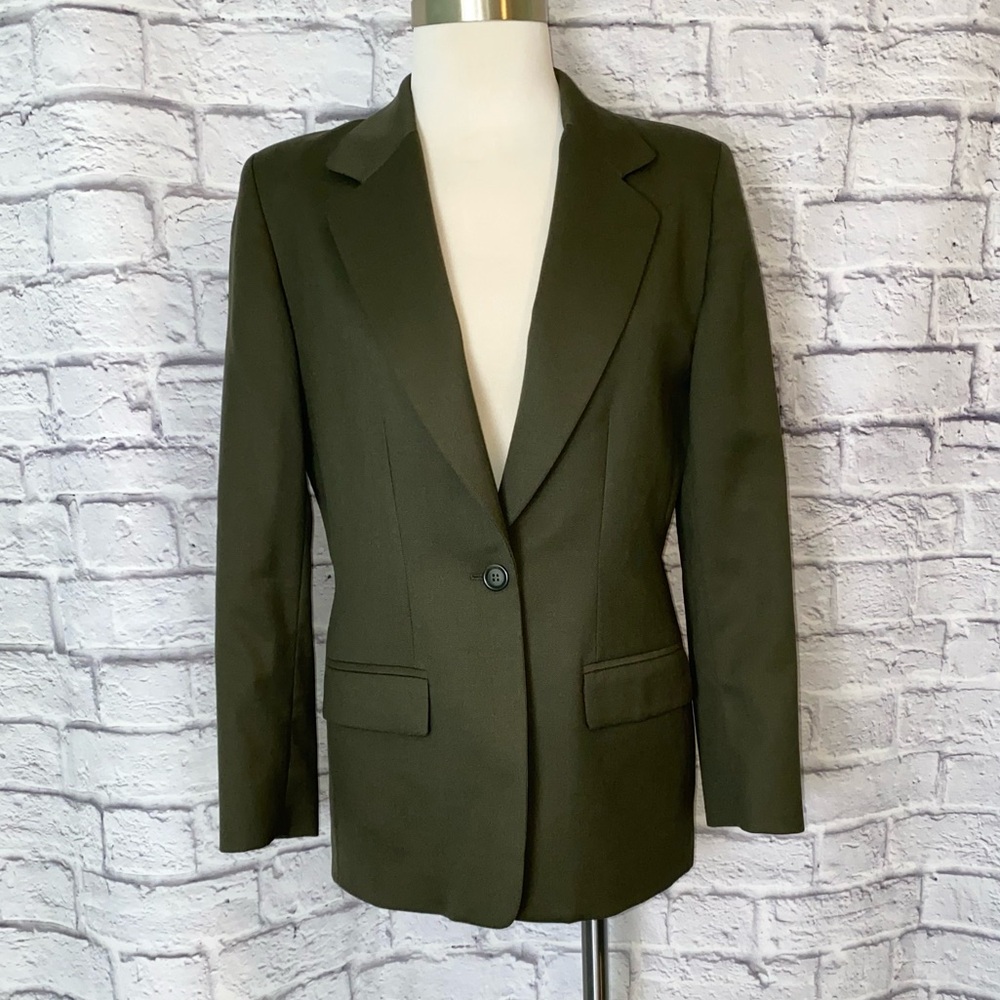 Pendleton. Vintage Wool Blazer. Army Green. Women Size 6.